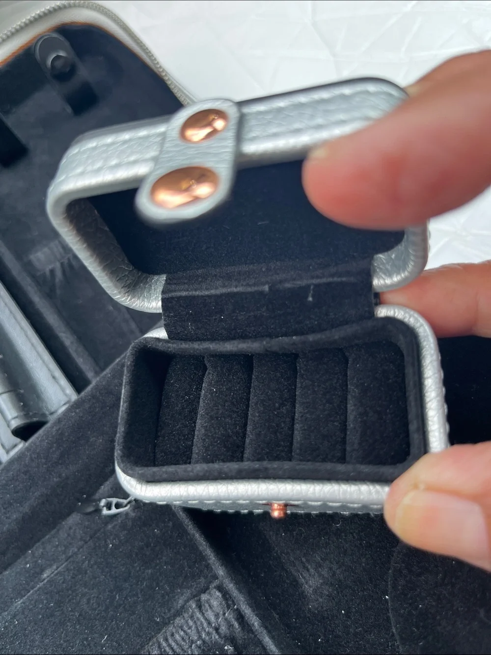 Pandora Metallic Silver Travel Jewelry Case
